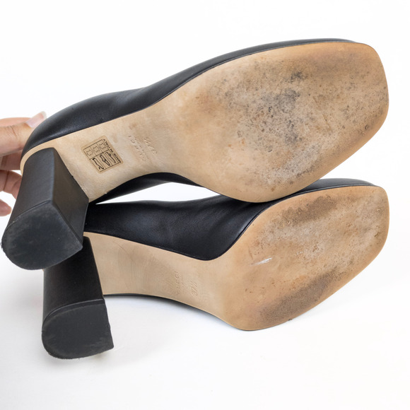 GUCCI Black Miro Soft Horsebit Pumps Block Heel Square Toe Womens EU 37.5 US 7.5 - Picture 2 of 12